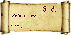 Bökfi Luca névjegykártya